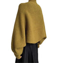 French Style Short Knitted Cardigan for Women – Batwing Sleeves, Polo Collar